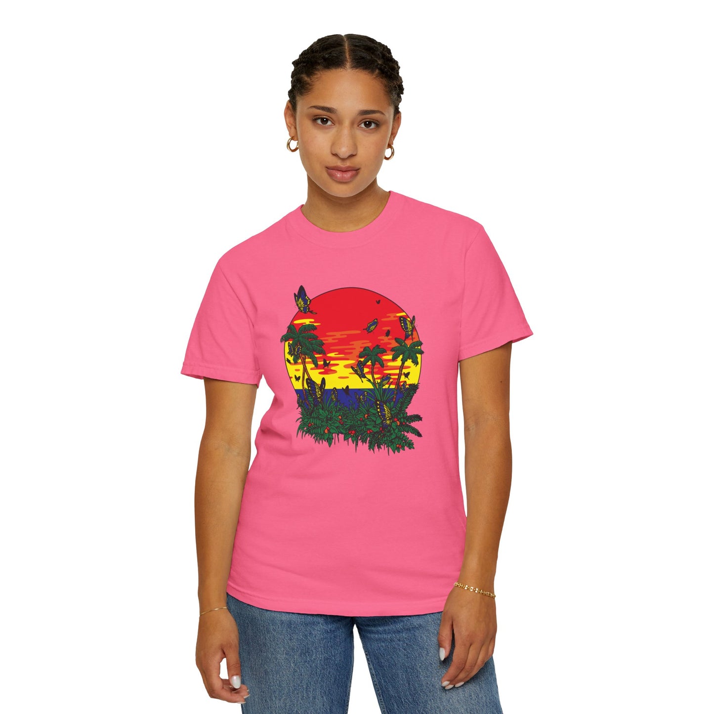 Palm Trees Island Summer Trendy Tee Sunshine Days Ice Cream Summer Camp Beachcombing Anchor Unisex Heavy Cotton T-Shirt