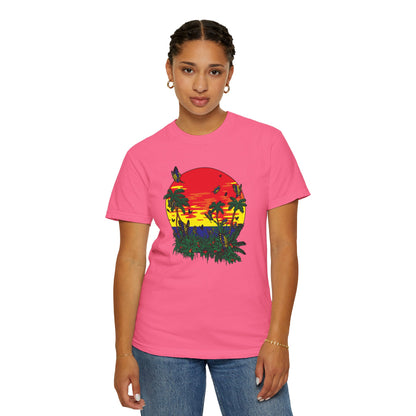 Palm Trees Island Summer Trendy Tee Sunshine Days Ice Cream Summer Camp Beachcombing Anchor Unisex Heavy Cotton T-Shirt