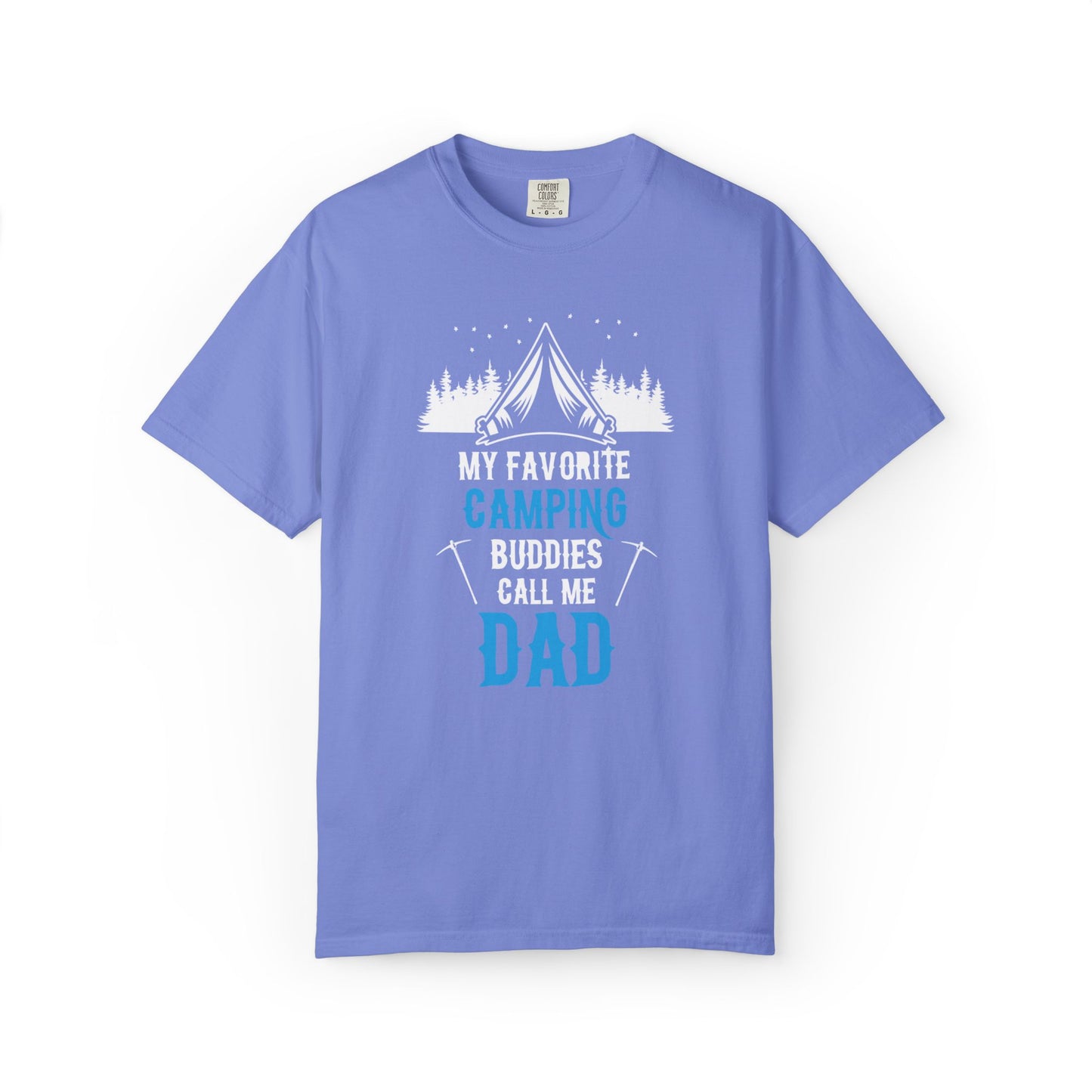 Funny My Favorite Camping Buddies Call Me Dad Sarcastic Adventure Mountains Hiking Stars Unisex Heavy Cotton T-Shirt