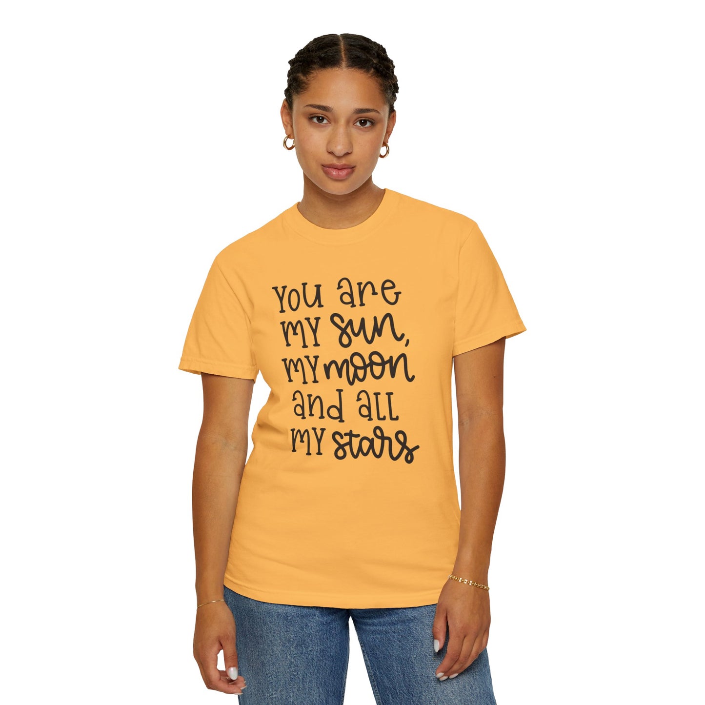 You Are My Sun My Moon And All My Stars Lovers Tee Hug Rainbow Passion Unconditional Soulful Connection Unisex Heavy Cotton T-Shirt