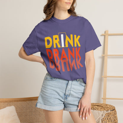 Funny Drink Drank Drunk Want To Drink Beer sarcastic Beer Glass Sip & Smile Unisex Heavy Cotton T-Shirt