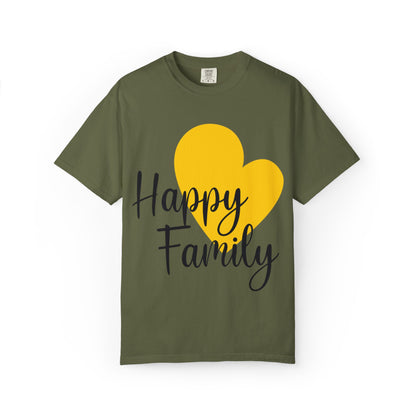Happy Family Peaceful Paradise Tee Cherished Space Heartfelt Haven Unisex Heavy Cotton T-Shirt