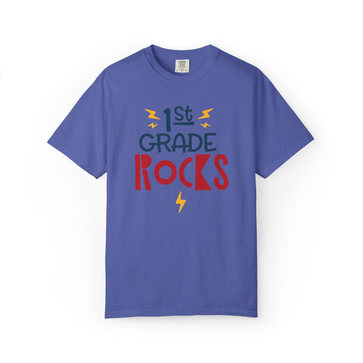 Funny 1st Grade Romeo Learning Legend Super Scholar Junior Geniuses Science Star Student’s Day Unisex Heavy Cotton T-Shirt