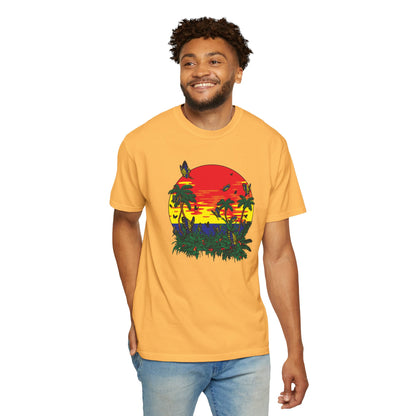 Palm Trees Island Summer Trendy Tee Sunshine Days Ice Cream Summer Camp Beachcombing Anchor Unisex Heavy Cotton T-Shirt