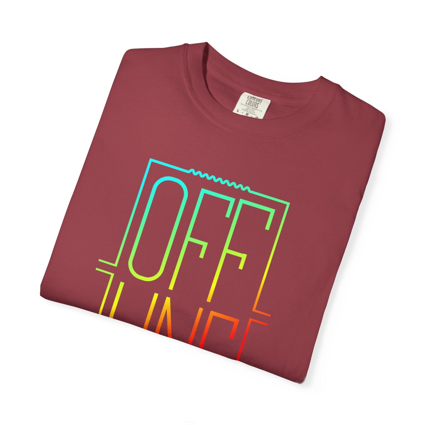 Offline Graphic T-Shirt — Retro Neon Text Tee