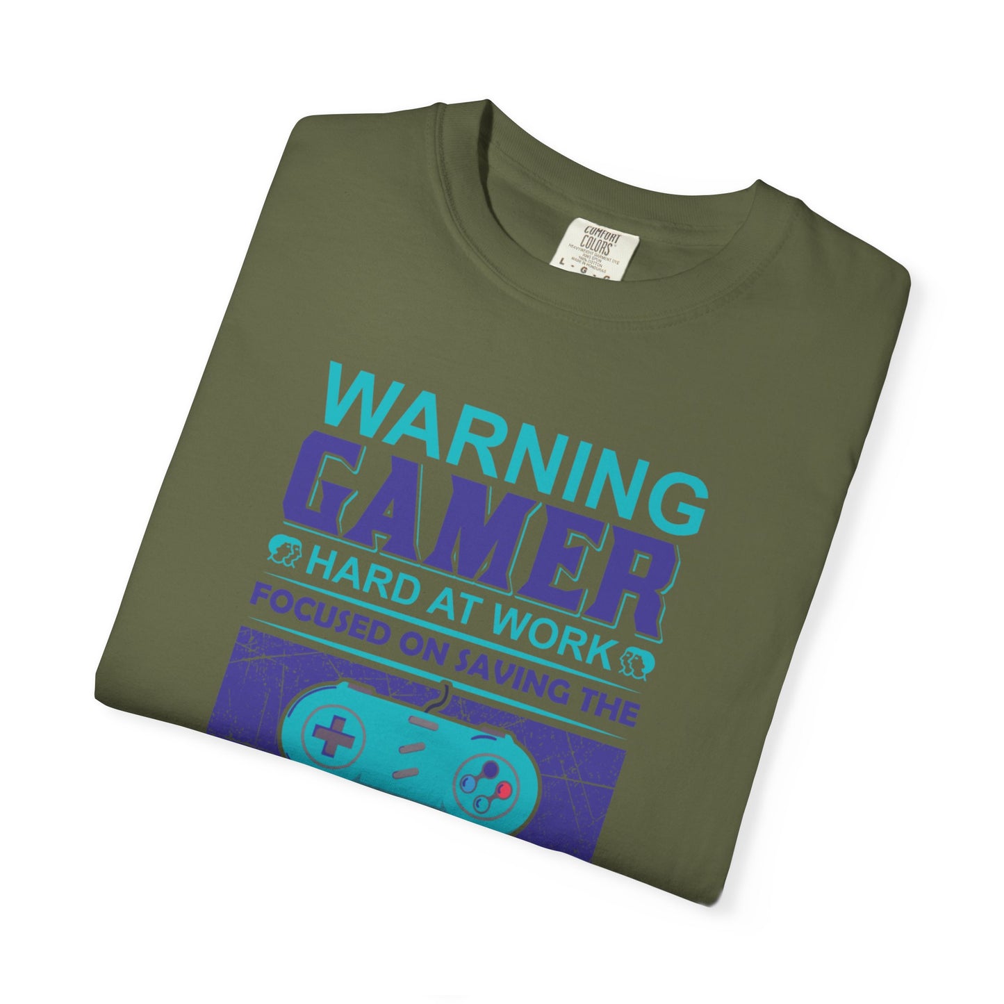 Funny Warning Gamer Do Not Disturb Digital Protector Virtual Heroism Sarcastic Battle Against Evil Unisex Heavy Cotton T-Shirt