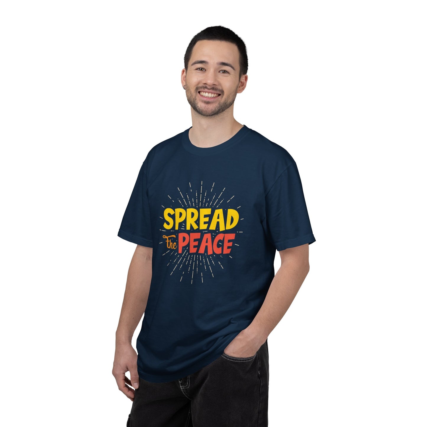 Spread The Peace Trendy Tee Encouraging Anti-violence Unity Kindness Humble Positivity Unisex Heavy Cotton T-Shirt