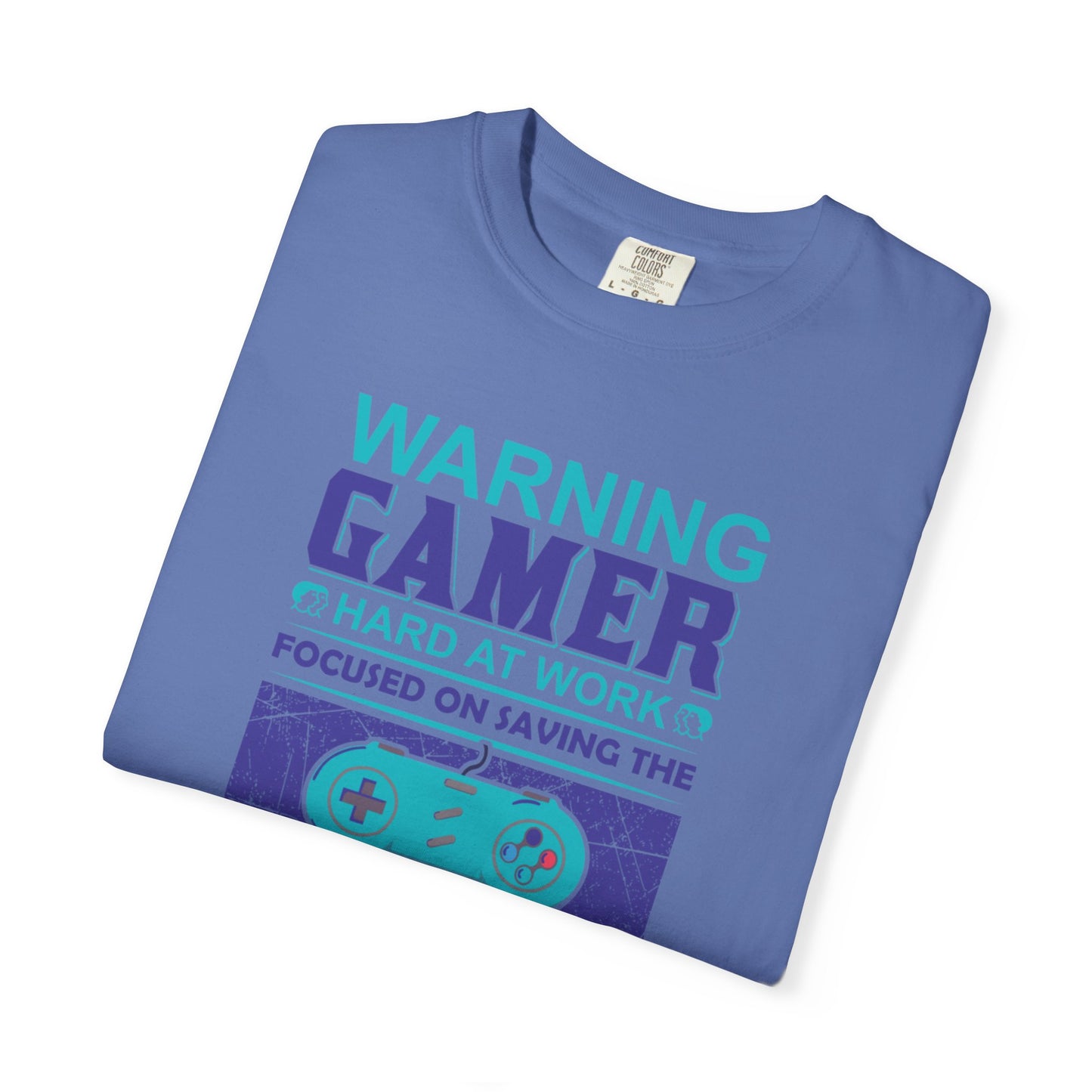 Funny Warning Gamer Do Not Disturb Digital Protector Virtual Heroism Sarcastic Battle Against Evil Unisex Heavy Cotton T-Shirt