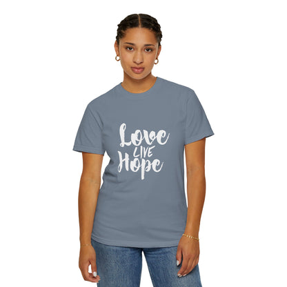 Love live hope Modern Tee Achievement Self-Improvement Unisex Heavy Cotton T-Shirt