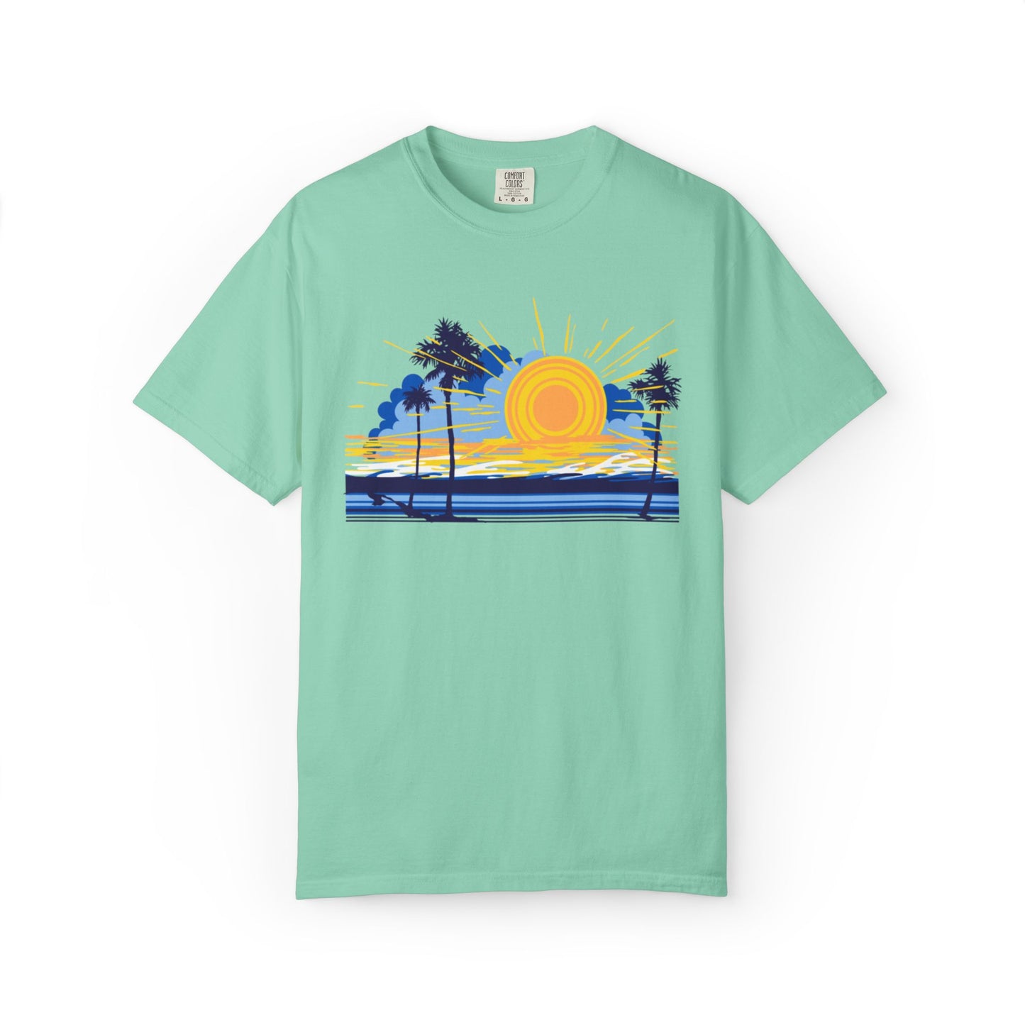 Sunset And Beach Summer Trendy Tee Sunshine Days Ice Cream Summer Camp Beachcombing Anchor Unisex Heavy Cotton T-Shirt
