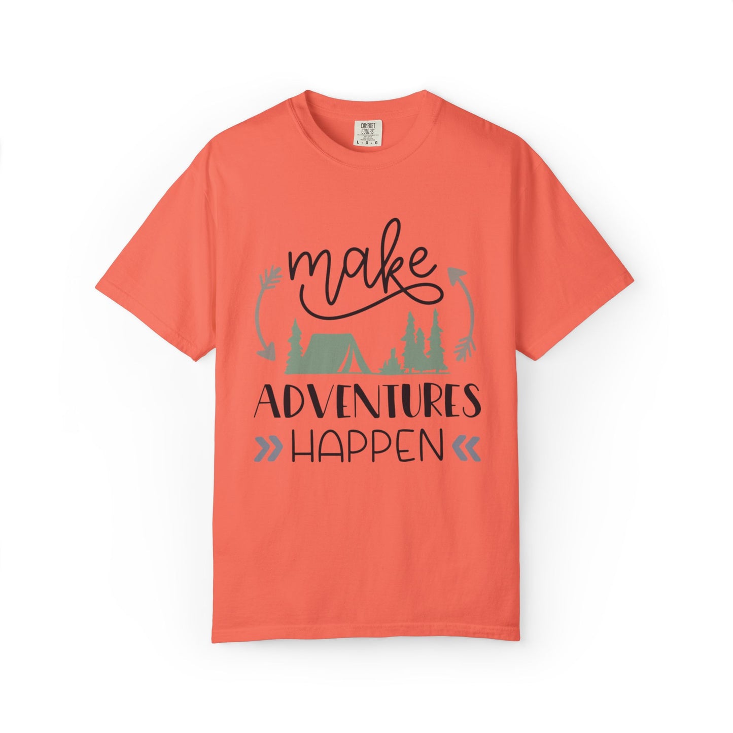 Make Adventures Happen Trendy Tee Enjoyment Mountain Hut Belays Ropes Fun Activities Unisex Heavy Cotton T-Shirt