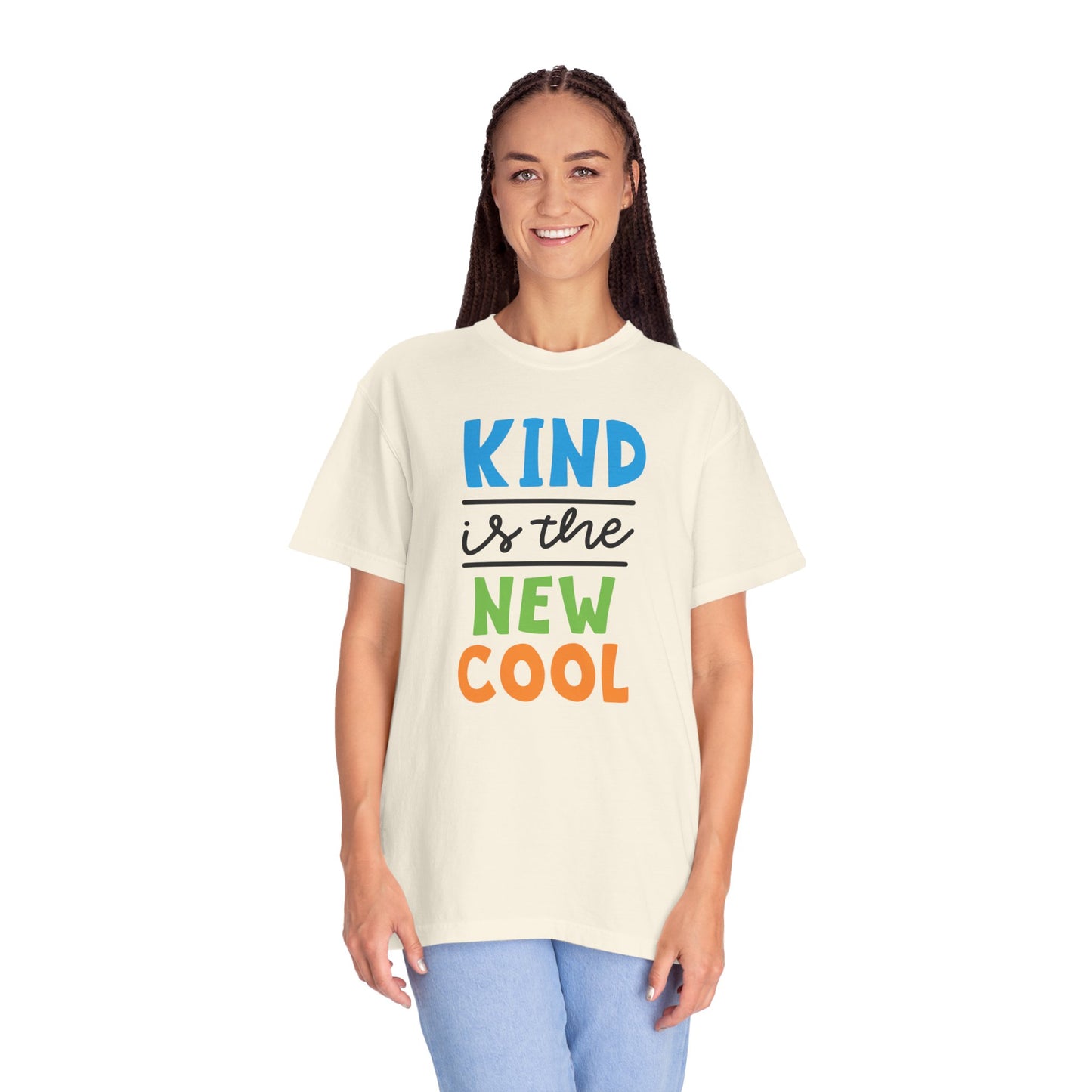 Kind Is The New Cool Positive Affirmation Tee Heartfelt Advice Inspirational Words Unisex Heavy Cotton T-Shirt