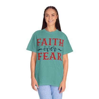Faith Over Fear Stop Wishing Start Doing Action Goal Setting Modern Tee Achievement Self-Improvement Unisex Heavy Cotton T-Shirt