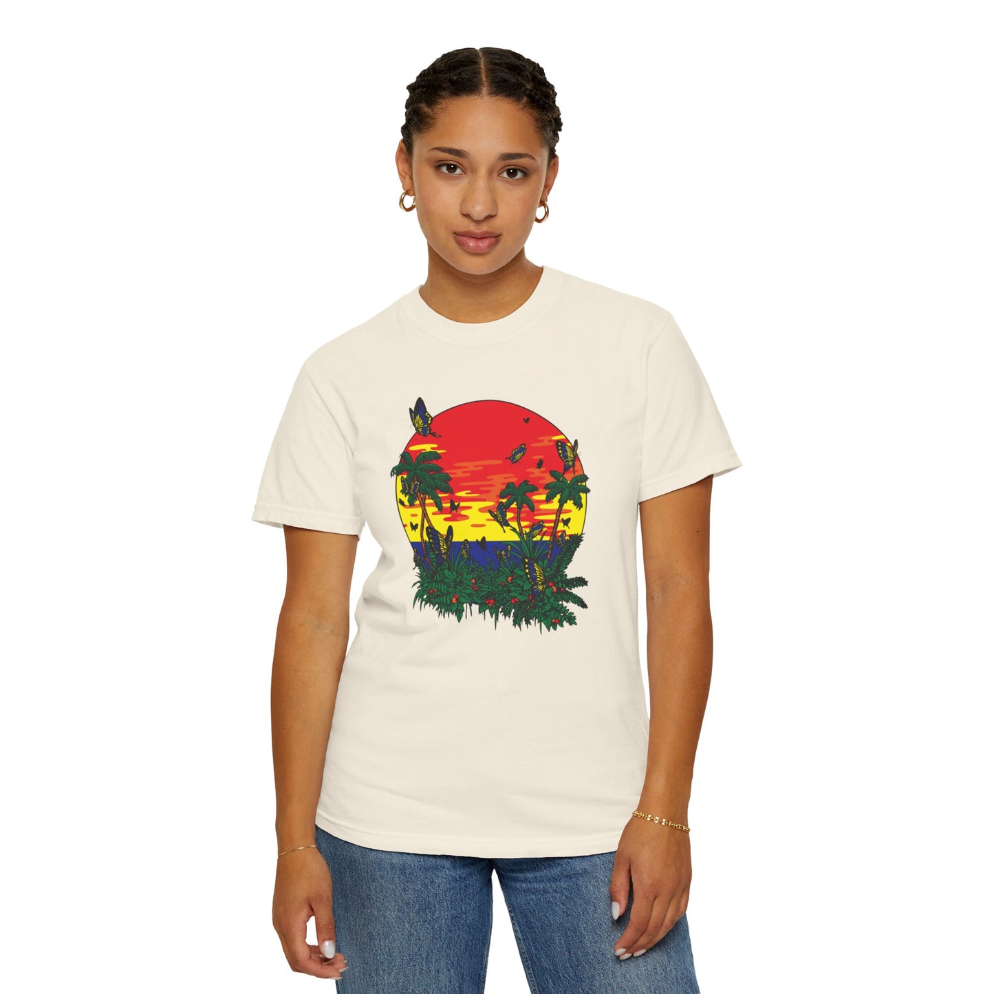 Palm Trees Island Summer Trendy Tee Sunshine Days Ice Cream Summer Camp Beachcombing Anchor Unisex Heavy Cotton T-Shirt