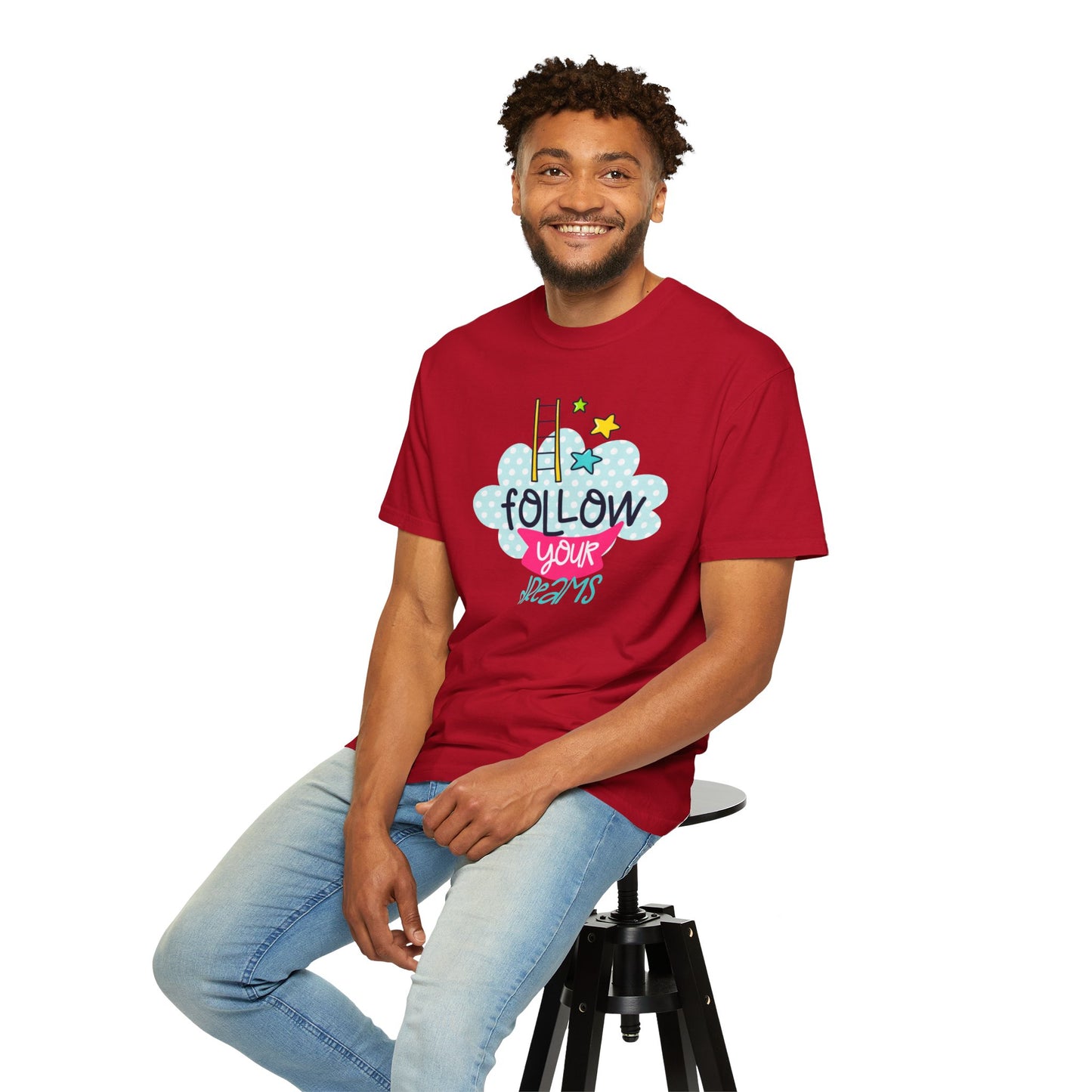 Follow Your Dreams Aspiration Determination Courage Night Wishes Unisex Heavy Cotton T-Shirt