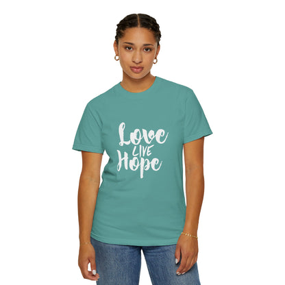 Love live hope Modern Tee Achievement Self-Improvement Unisex Heavy Cotton T-Shirt