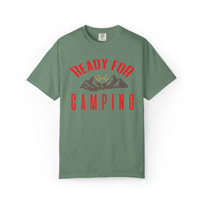 Ready For Camping Trendy Tee Adventure Mountain Hut Belays Ropes Fun Activities Bonfire Unisex Heavy Cotton T-Shirt