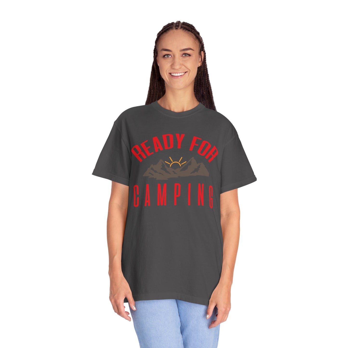 Ready For Camping Trendy Tee Adventure Mountain Hut Belays Ropes Fun Activities Bonfire Unisex Heavy Cotton T-Shirt