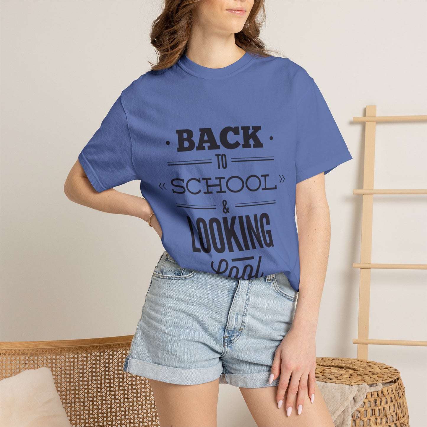 Funny Back To School Looking Cool New Beginning Educational Journey New Classroom Backpack Notebooks Unisex Heavy Cotton T-Shirt