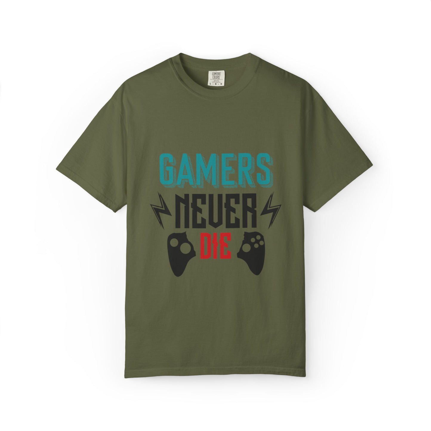 Gamers Never Die Warriors Tee Non-Stop Playing Obsession Mastery Thrill Unisex Heavy Cotton T-Shirt