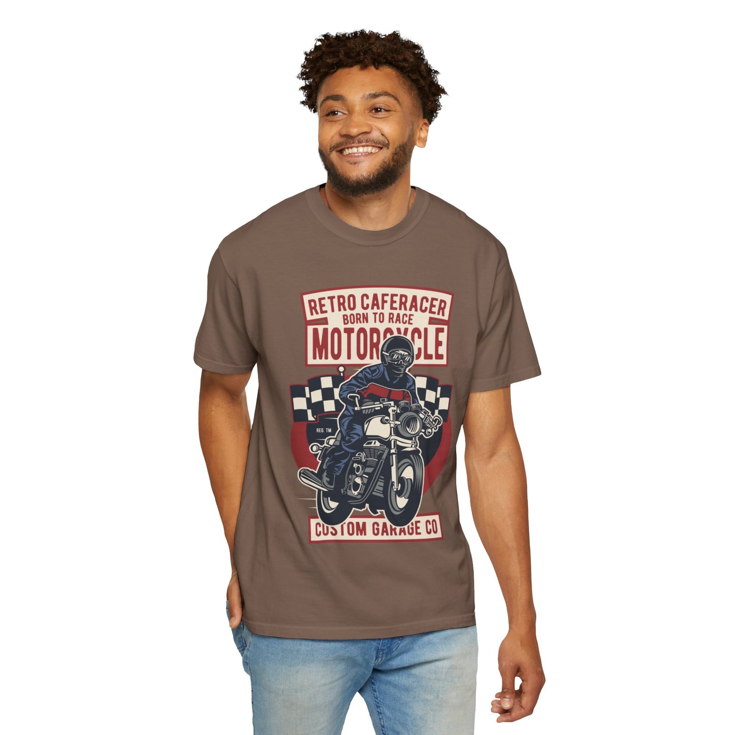 Retro Caferacer Vintage King Of The Road Classic Tee Bike Speed Racing Enthusiast Unisex Heavy Cotton T-Shirt