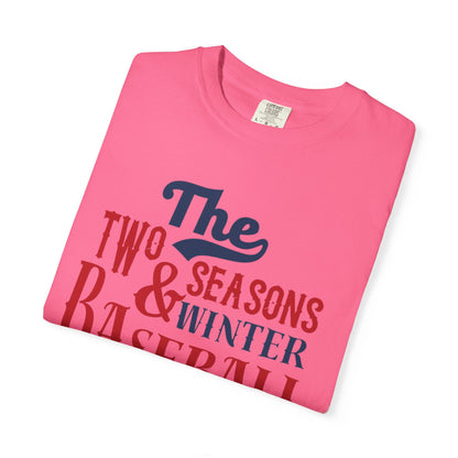 The Two Seasons Winter & Baseball Pitcher’s Snow Peace Tee Scoreboard Smiles Inning Of Joy Unisex Heavy Cotton T-Shirt