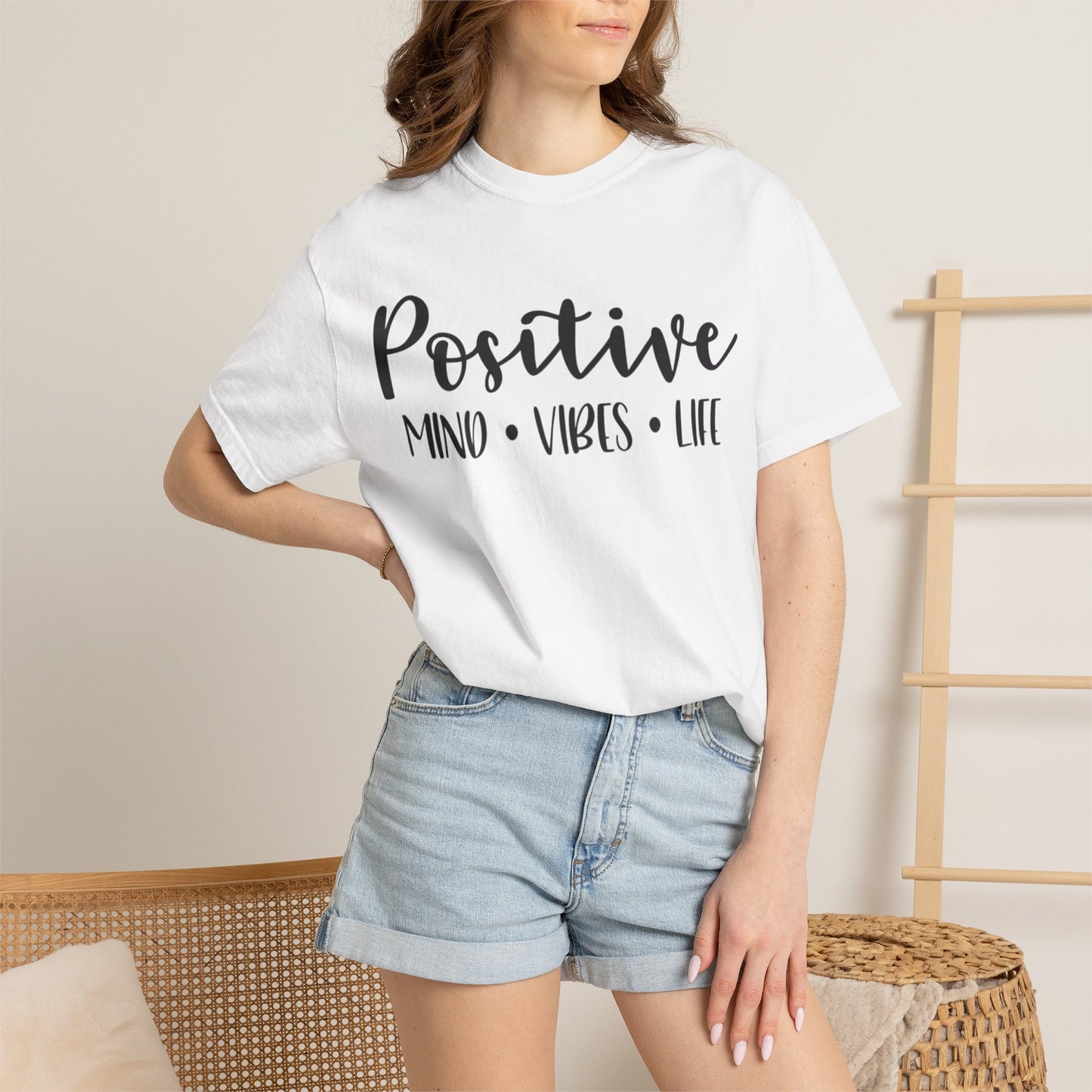 Positive Mind Vibes Life Precious Moments Tee Unexpected Blessings Divine Intervention Positive Outlook Unisex Heavy Cotton T-Shirt