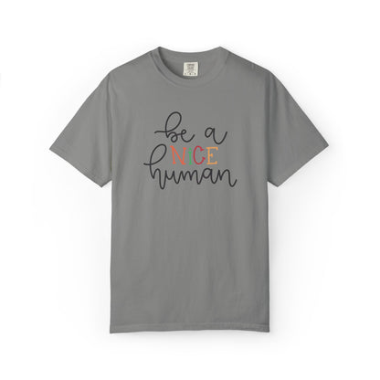 Be A Nice Human Positivity Optimism Happiness Tee Mindset Gratitude Empathy Unisex Heavy Cotton T-Shirt