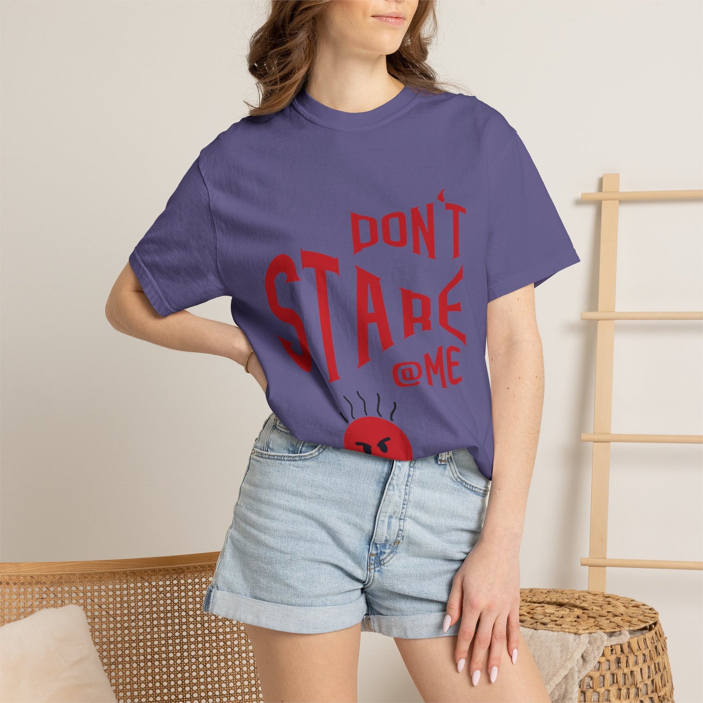 Don’t Stare Me Politeness Tee Personal Space Self-Consciousness Respect Boundaries Unisex Heavy Cotton T-Shirt