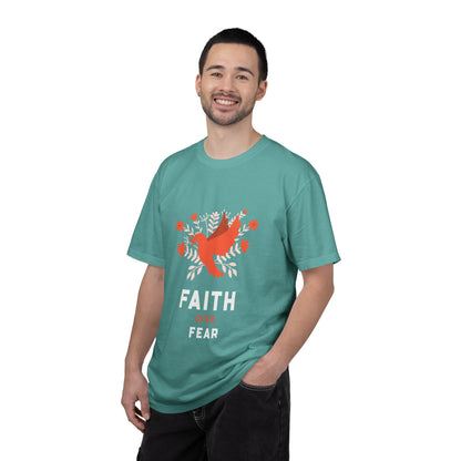 Faith Over Fear Stop Wishing Start Doing Action Goal Setting Modern Tee Achievement Self-Improvement Unisex Heavy Cotton T-Shirt