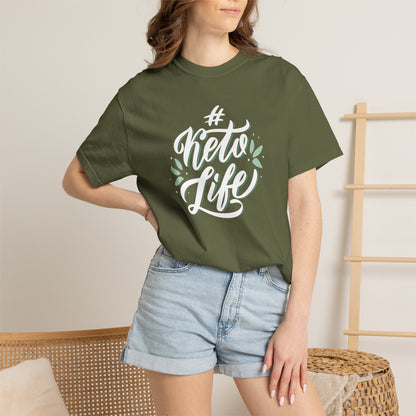 Keto Life Low-Carb Vegetables Tee Moderate Protein Fat Adaptation Intermittent Fasting Unisex Heavy Cotton T-Shirt