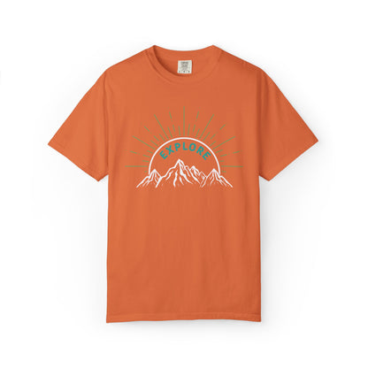 Funny Explore Mountain Adventure Tee Sarcastic Alpine Discover Camping Forest Unisex Heavy Cotton T-Shirt