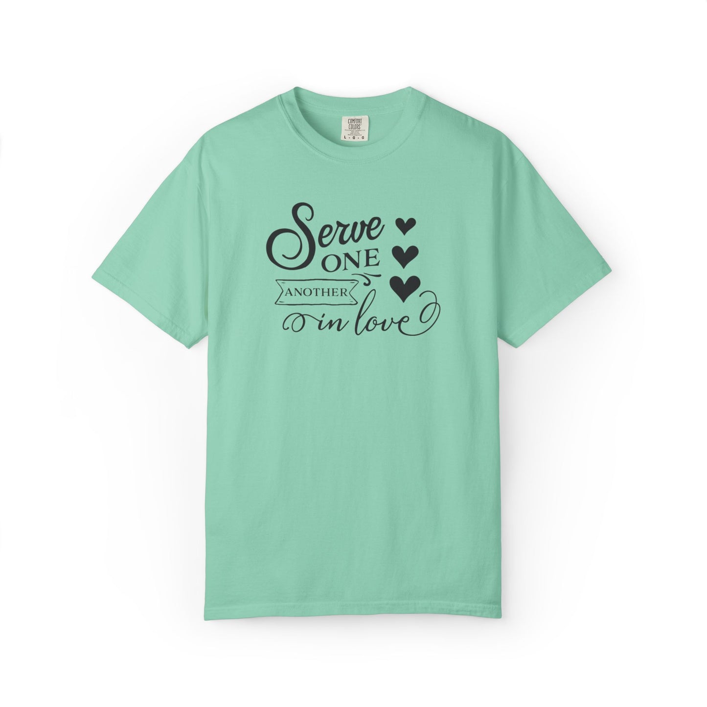 Serve One Another In Love Emotional Bond Affection Lovers Tee Romantic Relationship Forever Support Unisex Heavy Cotton T-Shirt