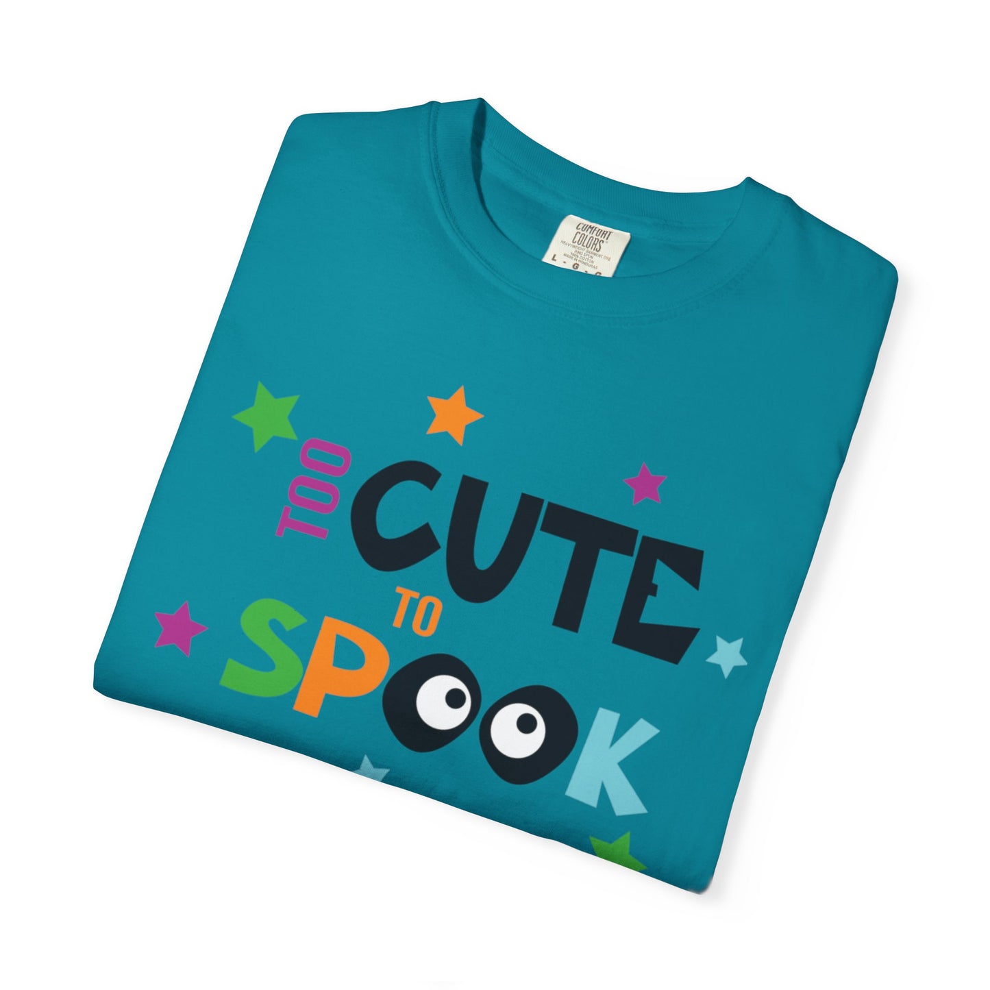 Too Cute To Spook Ghosts Halloween Funny Stylish Tee Spider webs Pumpkins Unisex Heavy Cotton T-Shirt