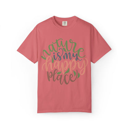 Nature Is My Happy Place Adventure Happiness Trendy Tee Life Journey Fun Memories Paradise Unisex Heavy Cotton T-Shirt