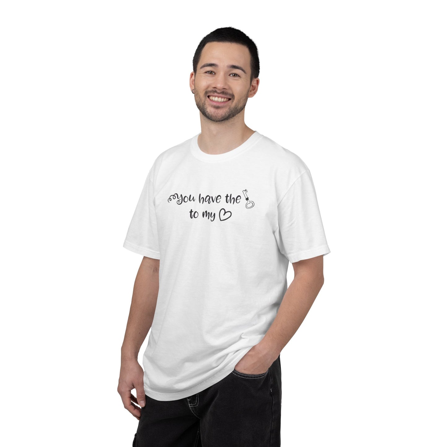 You Have The Key To My Heart Emotional Bond Affection Lovers Tee Romantic Relationship Forever Support Way Heavy Cotton T-Shirt