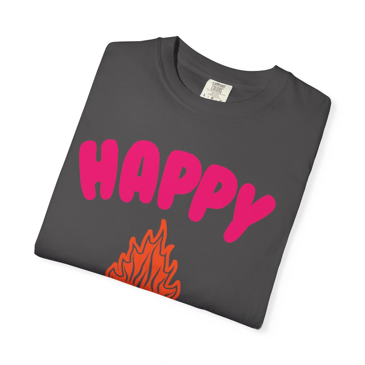 Happy Camper Freedom Fighter Adventure Lovers Tee Nature Exploration Bonfire Travel Van Unisex Heavy Cotton T-Shirt