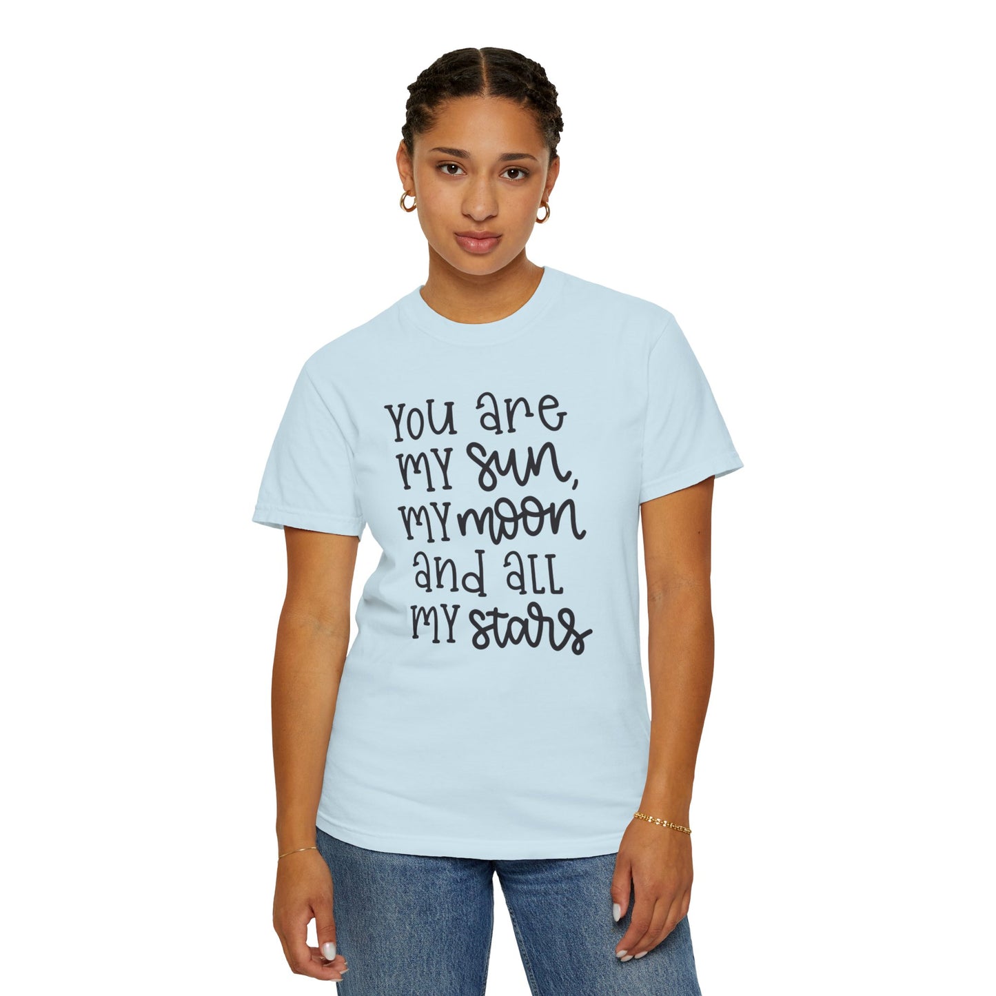 You Are My Sun My Moon And All My Stars Lovers Tee Hug Rainbow Passion Unconditional Soulful Connection Unisex Heavy Cotton T-Shirt
