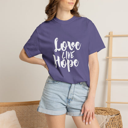 Love live hope Modern Tee Achievement Self-Improvement Unisex Heavy Cotton T-Shirt