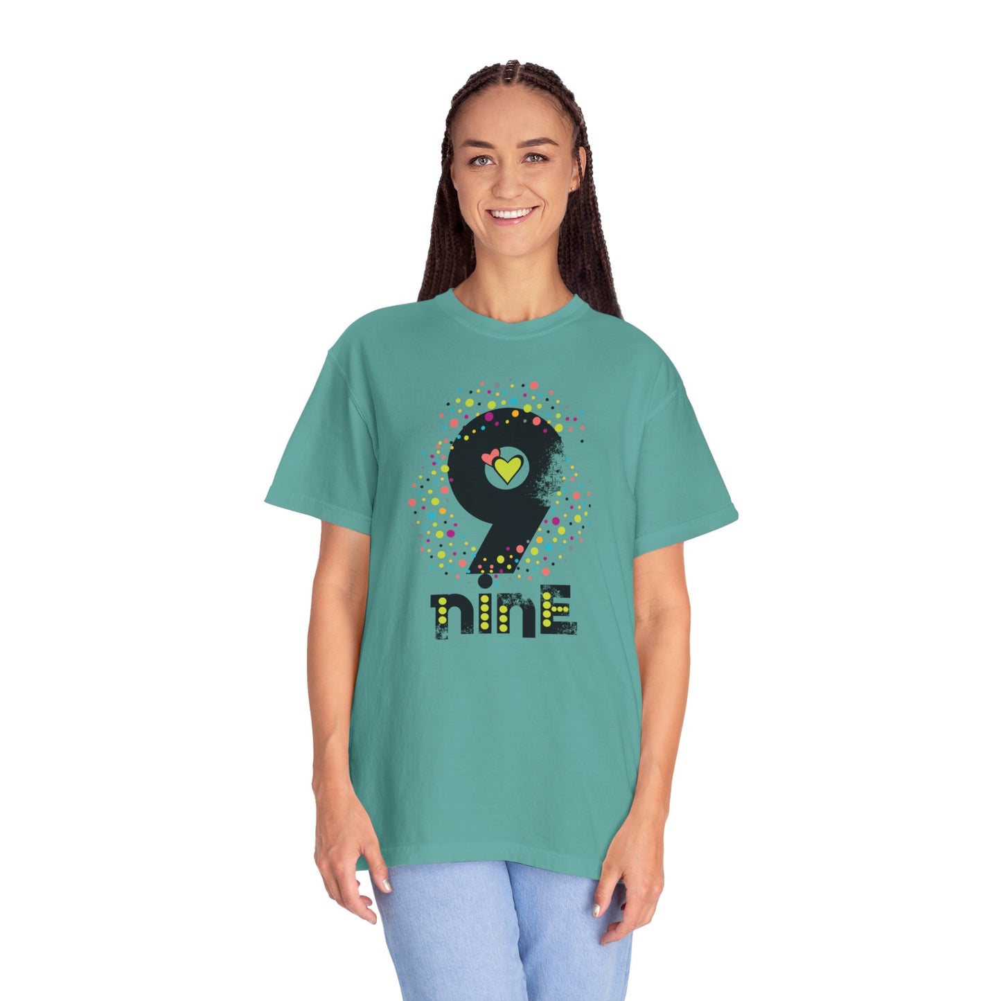 9 Nine Number Flowers Heartwarming Lovely Trendy Tee Sweet Charismatic Beautiful Fragrance Rose Unisex Heavy Cotton T-Shirt