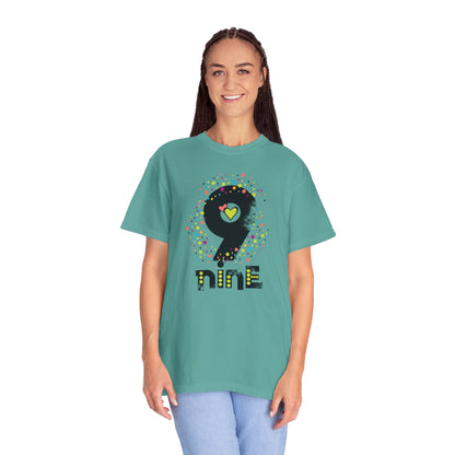9 Nine Number Flowers Heartwarming Lovely Trendy Tee Sweet Charismatic Beautiful Fragrance Rose Unisex Heavy Cotton T-Shirt