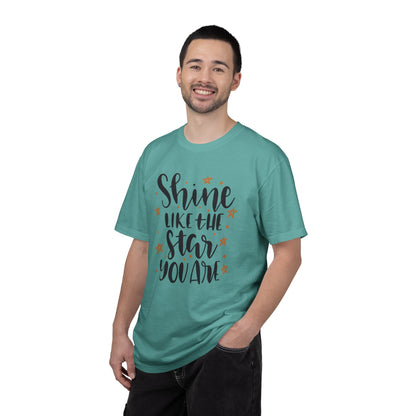 Shine Like A Star You Are Keep Trying Determination Tee Hard Work Success Unstoppable Hustle Fame Unisex Heavy Cotton T-Shirt