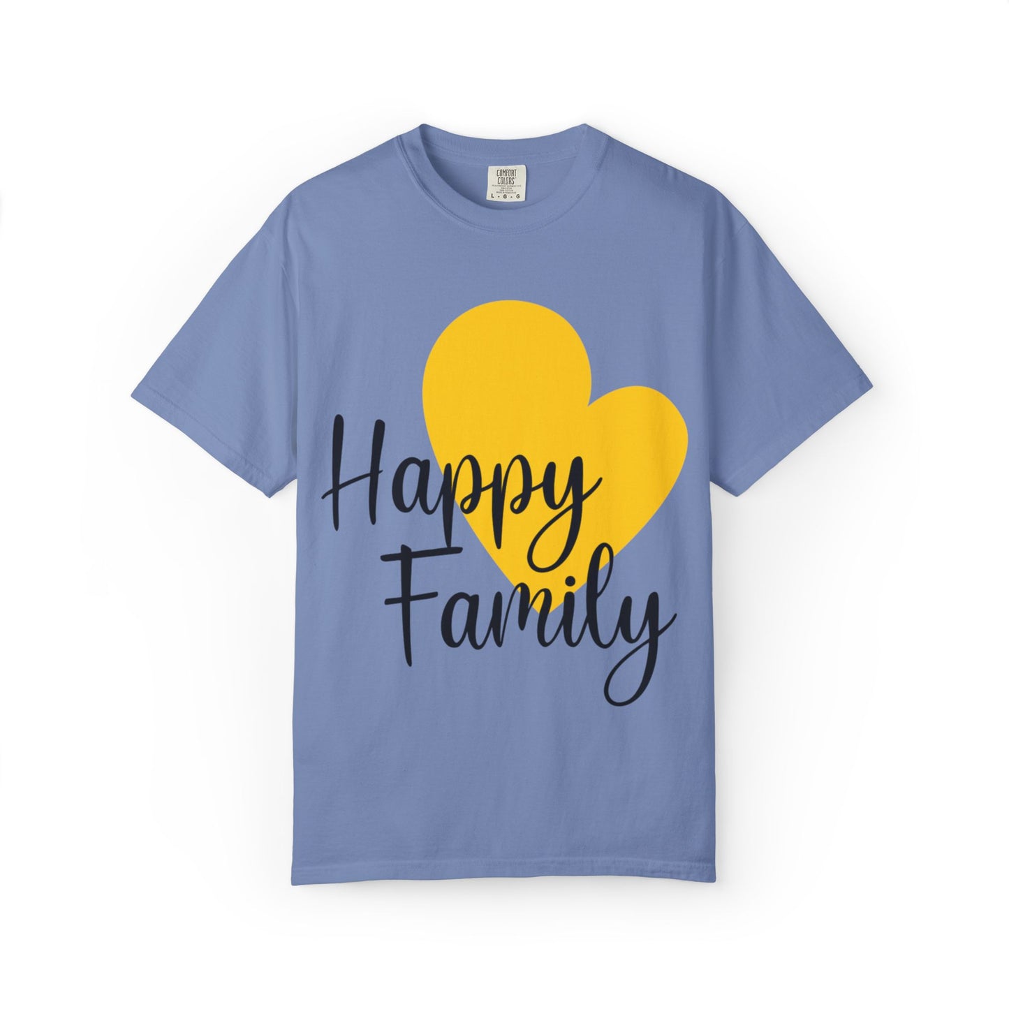Happy Family Peaceful Paradise Tee Cherished Space Heartfelt Haven Unisex Heavy Cotton T-Shirt