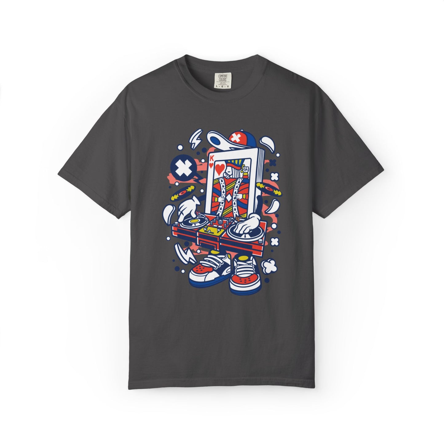 Dj King Play Card Hip Hop Vibes Trends Pop Visuals Tee Remixes Music Producer Unisex Heavy Cotton T-Shirt
