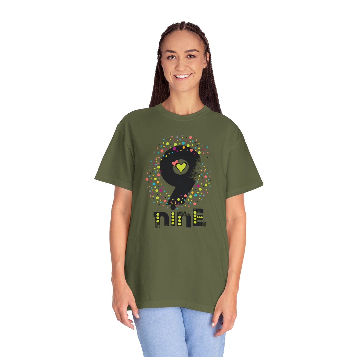 9 Nine Number Flowers Heartwarming Lovely Trendy Tee Sweet Charismatic Beautiful Fragrance Rose Unisex Heavy Cotton T-Shirt