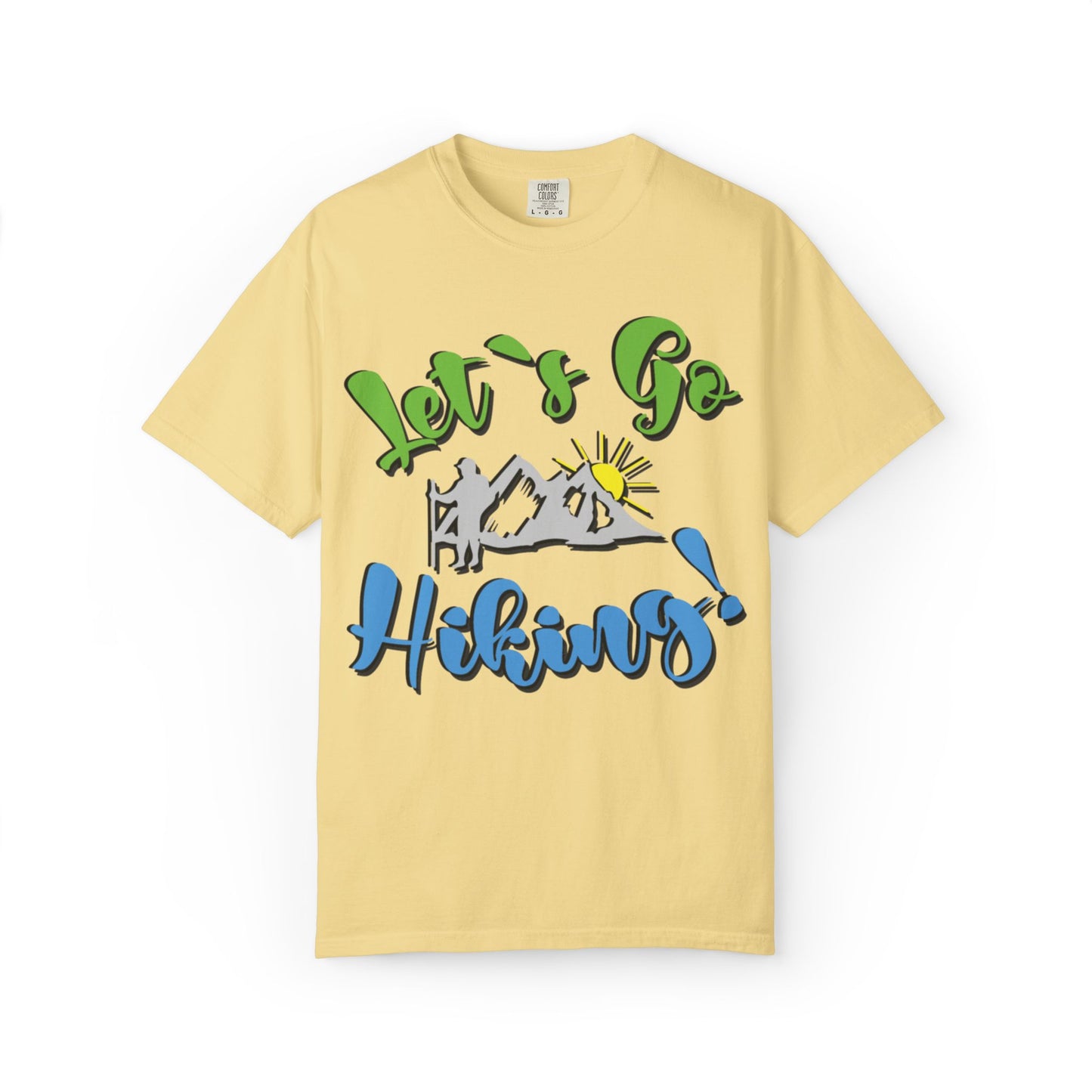 Let’s Go Hiking! Trendy Tee Adventure Mountain Hut Fun Activities Unisex Heavy Cotton T-Shirt