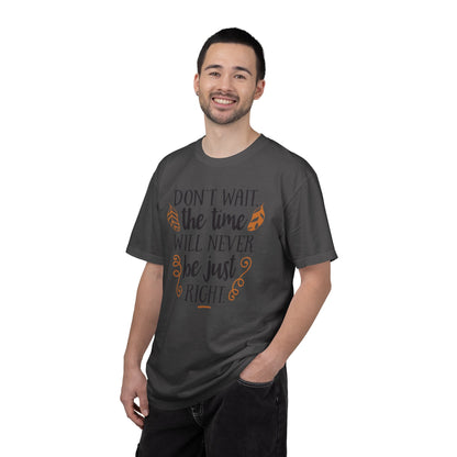Don’t Wait The Time Will Never Be Just Finding Peace Trendy Tee Overcoming Challenges Stay Positive Trust The Process Unisex Heavy Cotton T-Shirt