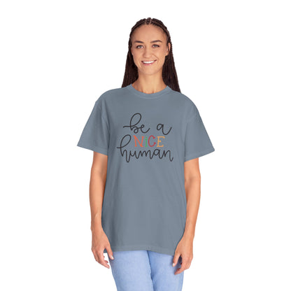 Be A Nice Human Positivity Optimism Happiness Tee Mindset Gratitude Empathy Unisex Heavy Cotton T-Shirt