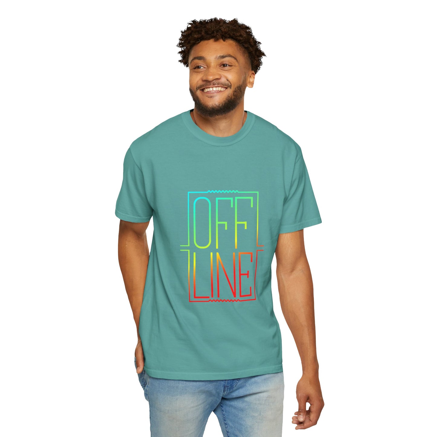 Offline Tech-Free Funny Tee Unplugged Disconnect Relaxation Peaceful Living No Screen Digital Break Unisex Heavy Cotton T-Shirt