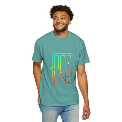 Offline Tech-Free Funny Tee Unplugged Disconnect Relaxation Peaceful Living No Screen Digital Break Unisex Heavy Cotton T-Shirt